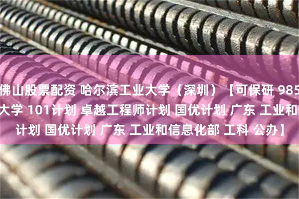 佛山股票配资 哈尔滨工业大学（深圳）【可保研 985 211 一流学科 一流大学 101计划 卓越工程师计划 国优计划 广东 工业和信息化部 工科 公办】